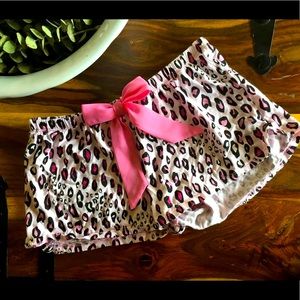 Pink & Black Animal Print Sleep Shorts, Size Small